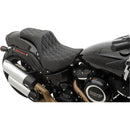 Drag Specialties Predator III Seat for Harley 18-25 Softail Fat Bob / Diamond Black / Silver  - Customhoj