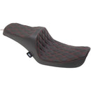 Drag Specialties Predator III Seat for Harley 96-03 Dyna / Diamond Black / Red  - Customhoj