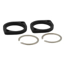Exhaust Flanges Early Style & Retainer Set for Harley 84-25 Big Twin / Black  - Customhoj