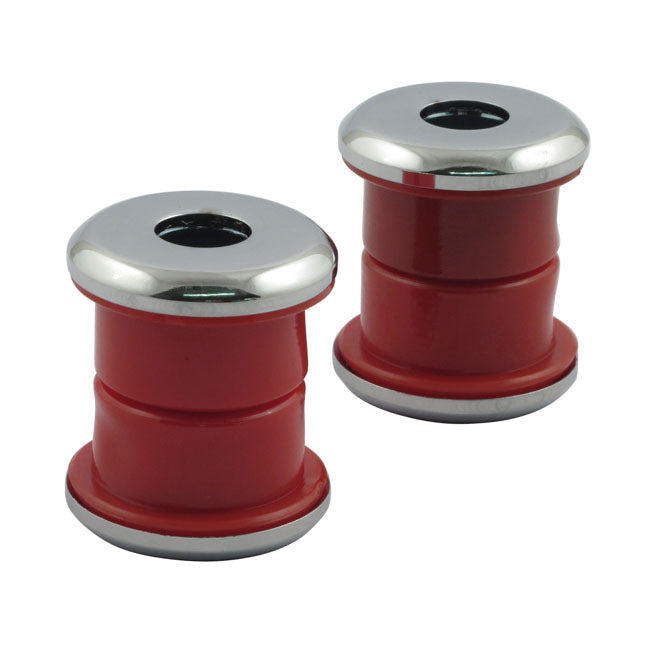 Extra Hard Bushing Handlebar Riser Damper Kit for Harley Red Polyurethane / 73-17 Big Twin (excl. 80-17 Touring)