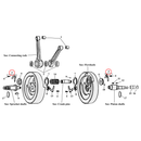 Flywheel Assembly Parts Diagram Exploded View for Harley Knuckle / Pan / Shovel / Evo 3) 54-E81 Big Twin. Lock kit, crankpin. Replaces OEM: 23971-54