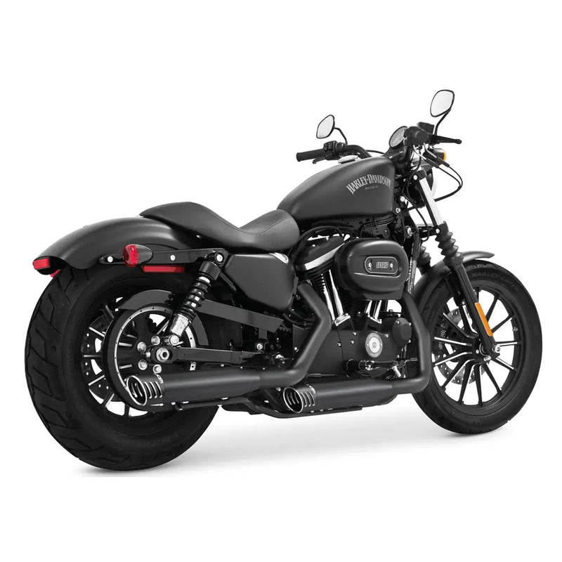 Freedom Performance Racing Slip-On Mufflers for Harley 14-22 XL Sportster / Black with black end caps  - Customhoj