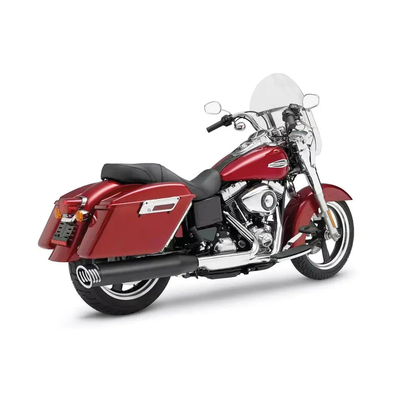 Freedom Performance Racing Slip-On Mufflers for Harley 15-16 Dyna FXDL Low Rider / Black with black end caps  - Customhoj