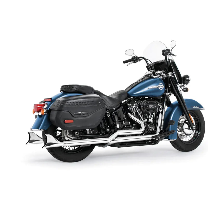 Freedom Performance Sharktail True Duals Exhaust for Harley 18-25 Softail (read note) (excl. Fat Boy / Breakout) / Chrome / 33"  - Customhoj