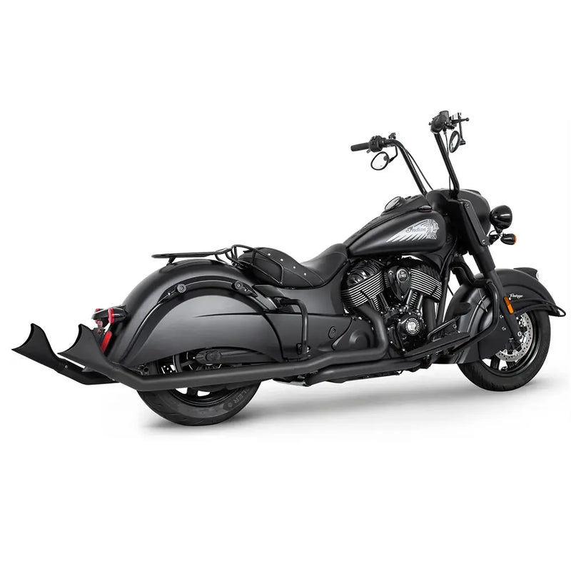 Freedom Performance Sharktail True Duals Exhaust for Indian 14-21 Chief Classic / Dark Horse / Premium / Vintage / Extra Long Upsweep Black  - Customhoj