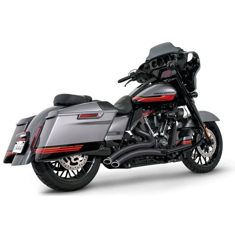 Freedom Performance Sharp Curve Radius Slash Cut Exhaust for Harley 17-25 Touring / Black / Sculpted Black  - Customhoj