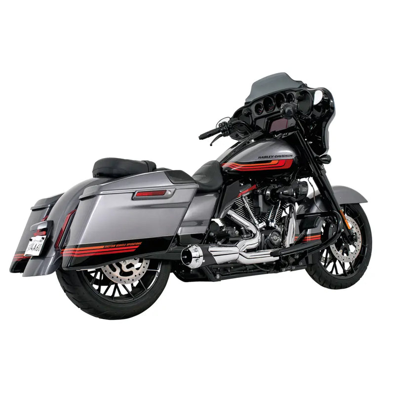 Freedom Performance Shorty American Outlaw 2-into-1 Exhaust for Harley 17-25 Touring / Chrome/Black / Chrome  - Customhoj