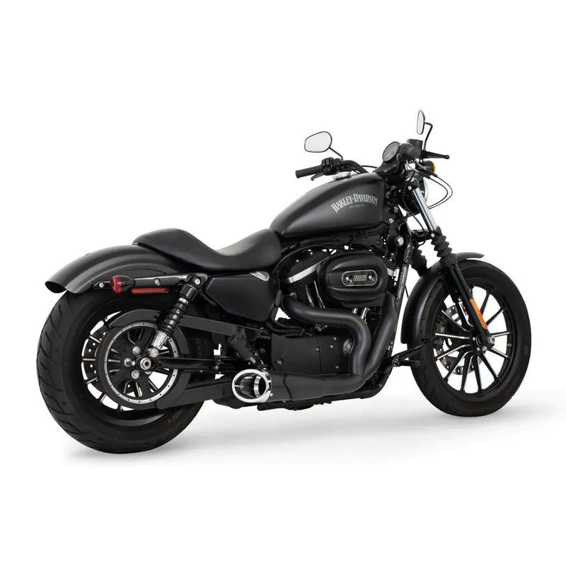 Freedom Performance Shorty Combat 2-into-1 Exhaust for Harley 04-22 XL Sportster / Black / Chrome  - Customhoj