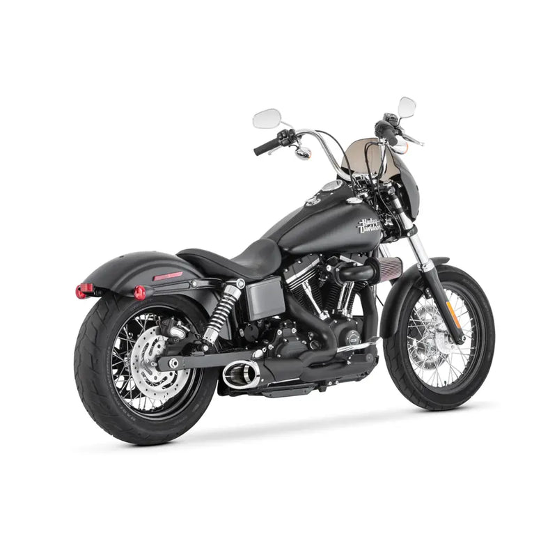 Freedom Performance Shorty Combat 2-into-1 Exhaust for Harley 06-17 Dyna / Black / Chrome  - Customhoj