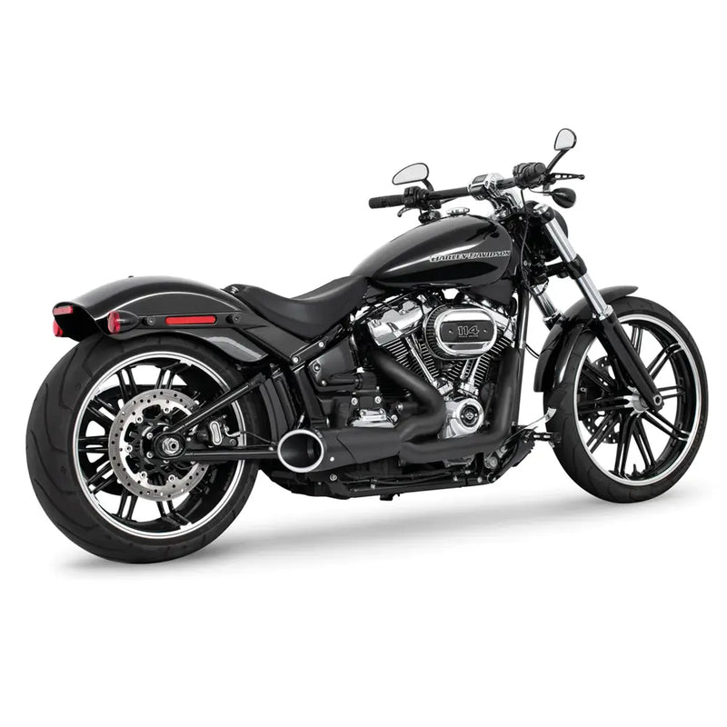 Freedom Performance Shorty Combat 2-into-1 Exhaust for Harley 18-25 Softail (read note) / Black / Sculpted Black  - Customhoj