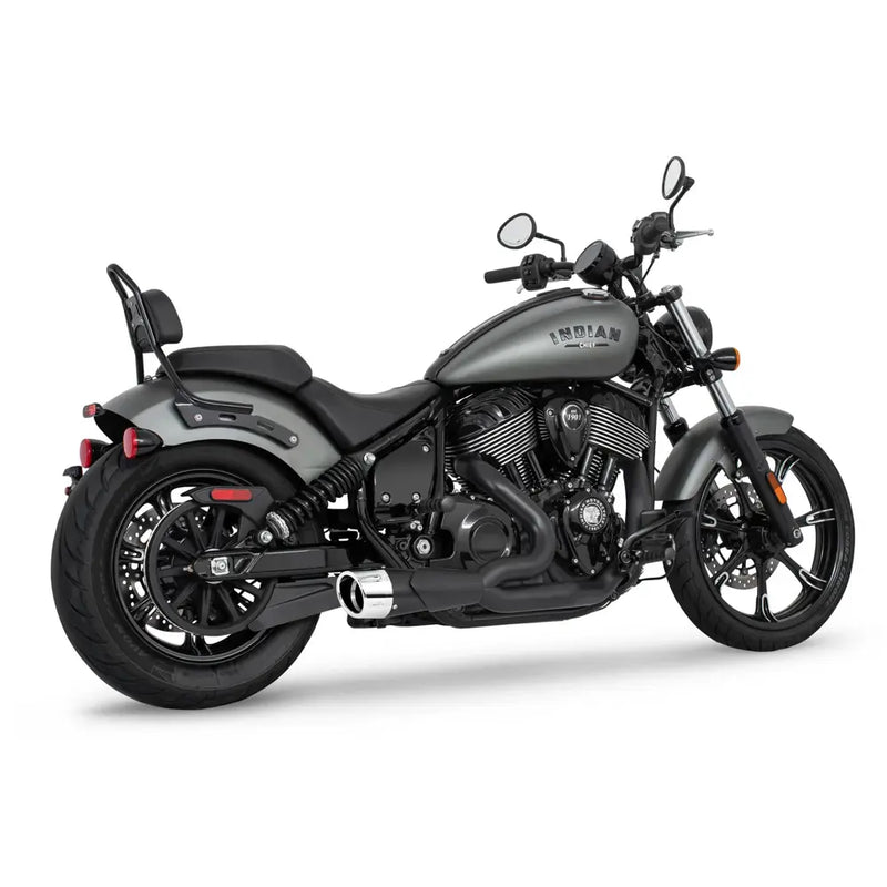 Freedom Performance Shorty Combat Fluted 2-into-1 Exhaust for Indian 22-25 Chief / Black / Chrome  - Customhoj