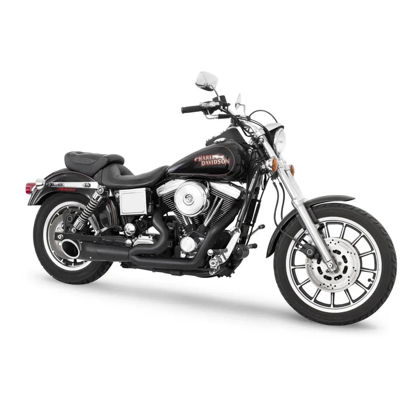 Freedom Performance Shorty Turn Out 2-into-1 Exhaust for Harley 06-17 Dyna / Black / Sculpted Black  - Customhoj