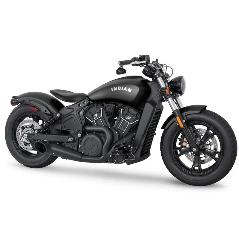 Freedom Performance Shorty Turn Out Slash Cut 2-into-1 Exhaust for Indian 15-24 Scout / Black / Black  - Customhoj
