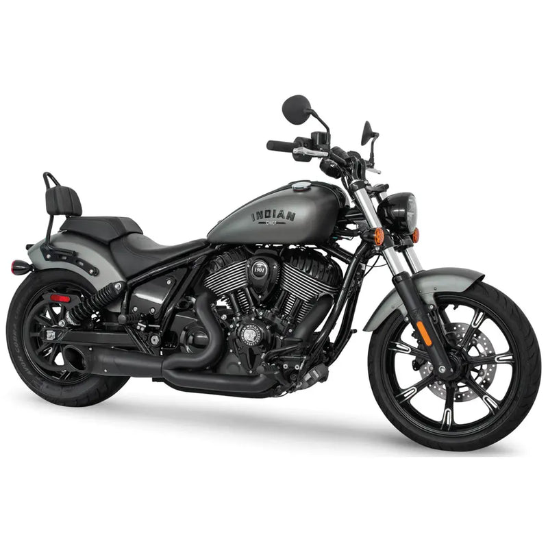 Freedom Performance Shorty Turn Out Slash Cut 2-into-1 Exhaust for Indian 22-25 Chief / Black / Black  - Customhoj