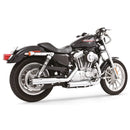 Freedom Performance Signature Slip-On Mufflers for Harley 14-22 XL Sportster / Chrome with black end caps  - Customhoj