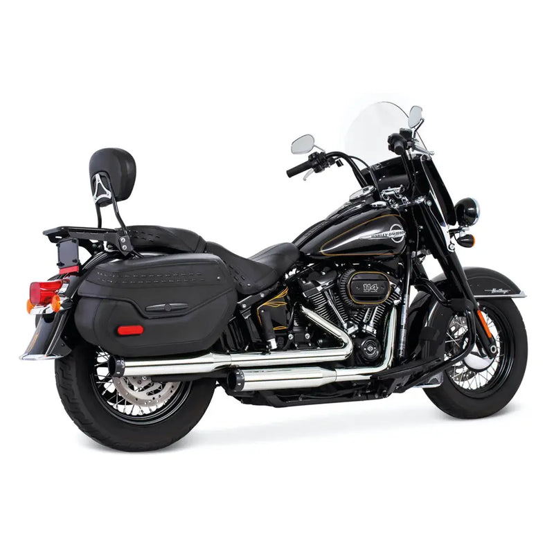 Freedom Performance Signature Slip-On Mufflers for Harley 18-24 Softail Slim FLSL (read note) / Chrome with black end caps  - Customhoj