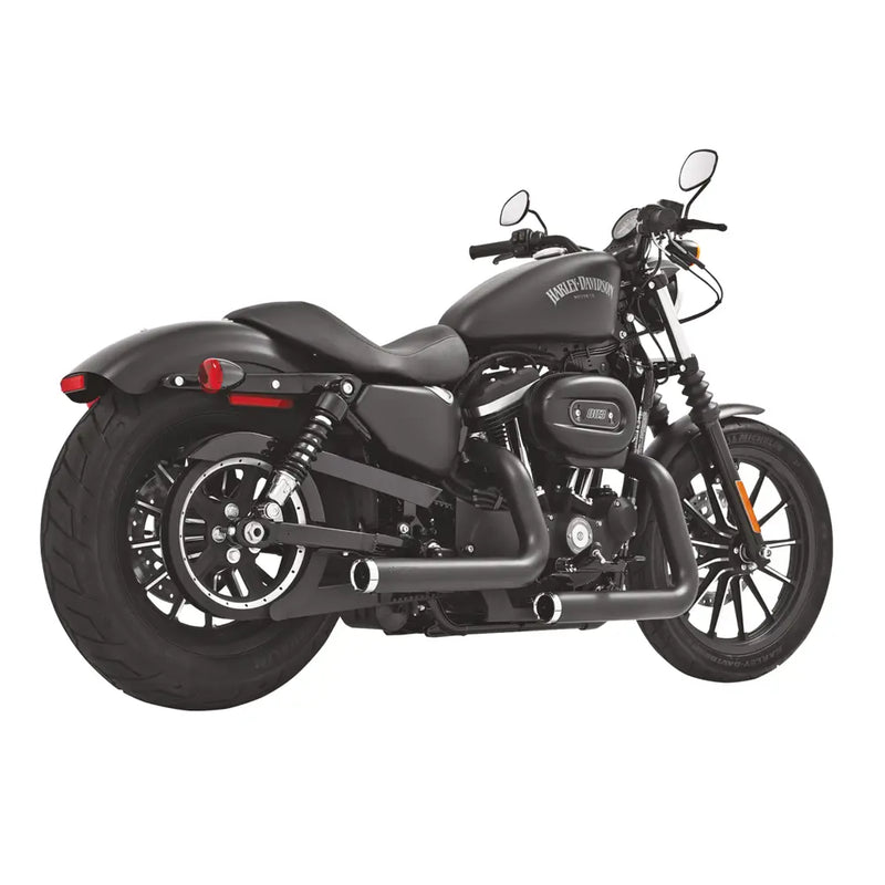 Freedom Performance Staggered Duals Exhaust for Harley 04-22 XL Sportster / Black/Chrome  - Customhoj