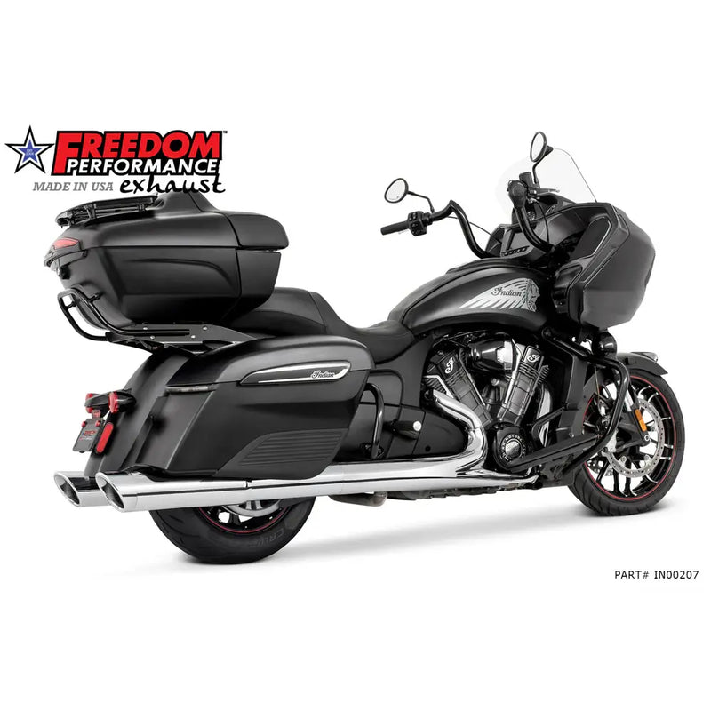 Freedom Performance Two Step 4.5" Slip-On Mufflers for Indian 14-24 Chieftain / Chrome / Slash Cut  - Customhoj