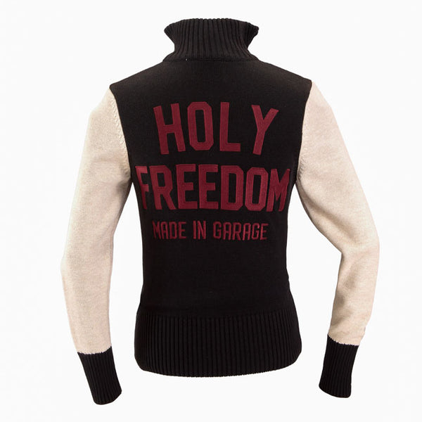 Holy Freedom Dirtrack Sweatshirt Black/White / M  - Customhoj