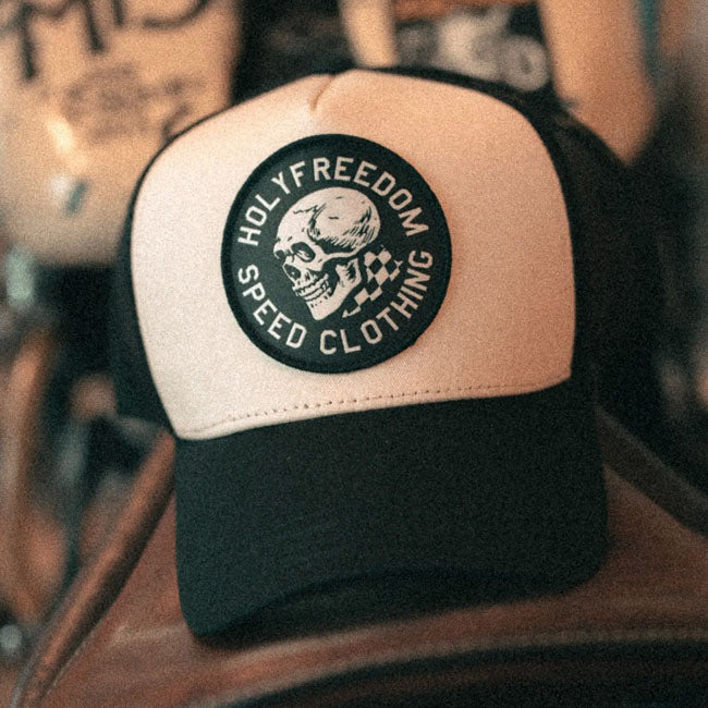 Holy Freedom Skull Cap Black/White  - Customhoj