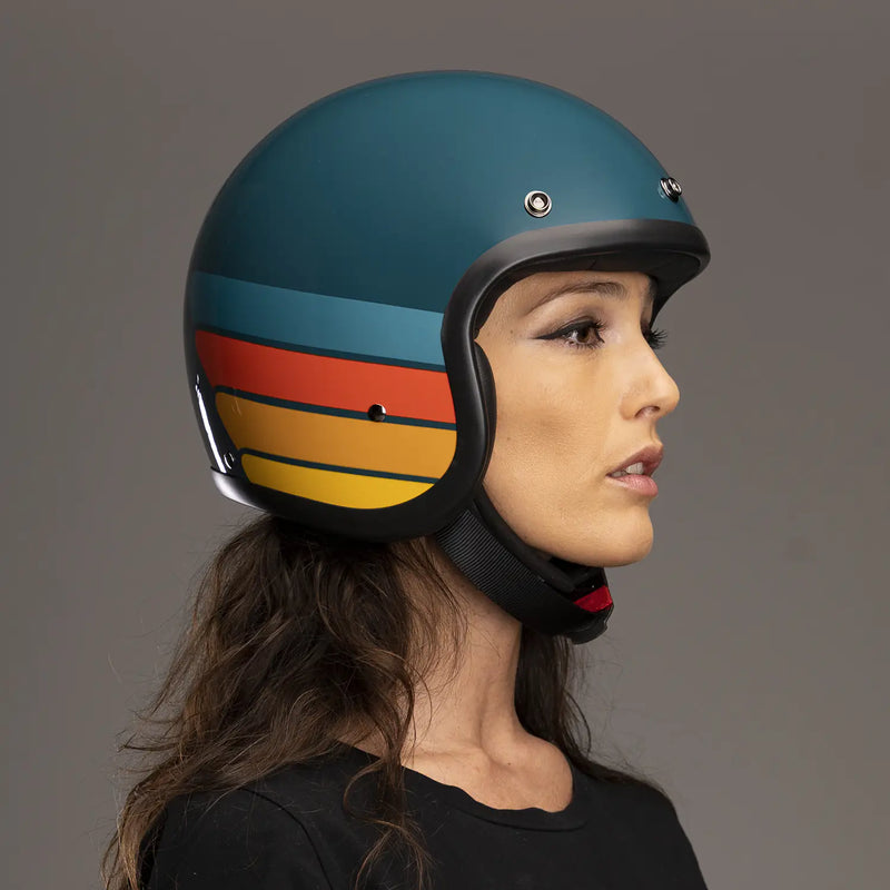 DMD Casco da moto aperto personalizzato retrò