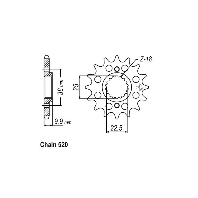 JT Sprockets Front Sprocket BMW G450 X 08-10 JT Front Sprocket for BMW Customhoj