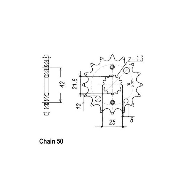 JT Sprockets Front Sprocket Kawasaki Z440C1/2 (Fine splines) 80-81 JT Front Sprocket for Kawasaki Customhoj