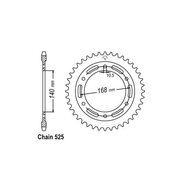 JT Sprockets Rear Sprocket BMW F800R 09-18 JT Rear Sprocket for BMW Customhoj