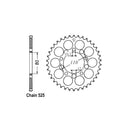 JT Sprockets Rear Sprocket Honda CB450SG, SJ,DXK 89-90 JT Rear Sprocket for Honda Customhoj