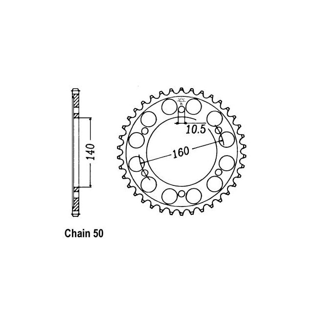 JT Sprockets Rear Sprocket Kawasaki GPZ1100 (ZX 1100 E1,E2,F1) 95-96 JT Rear Sprocket for Kawasaki Customhoj