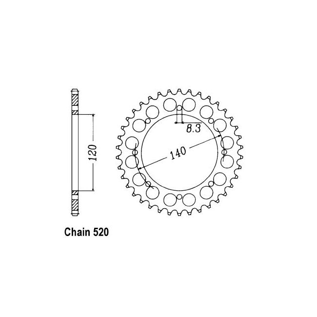 JT Sprockets Rear Sprocket Kawasaki KL650A1/3 (KLR650) 87-90 JT Rear Sprocket for Kawasaki Customhoj