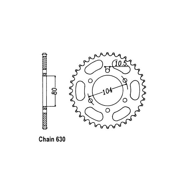 JT Sprockets Rear Sprocket Kawasaki Z1000R2 81-83 JT Rear Sprocket for Kawasaki Customhoj