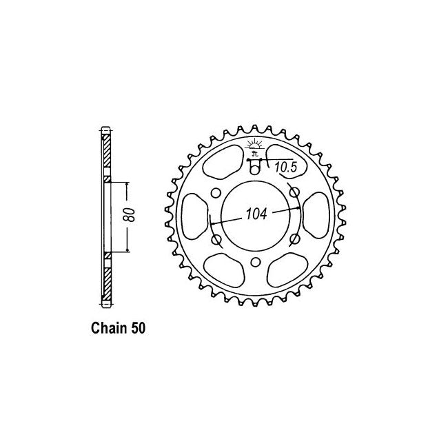 JT Sprockets Rear Sprocket Kawasaki Z650SR D2/3 78-79 JT Rear Sprocket for Kawasaki Customhoj