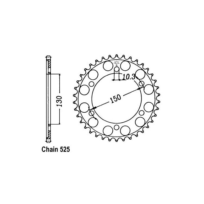 JT Sprockets Rear Sprocket Yamaha FZ8N, FZ8S, FZ8SA Fazer (ABS) 10-14 JT Rear Sprocket for Yamaha Customhoj