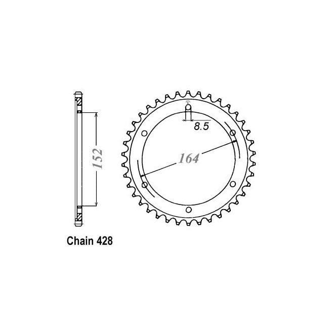 JT Sprockets Rear Sprocket Yamaha SR400 15 JT Rear Sprocket for Yamaha Customhoj