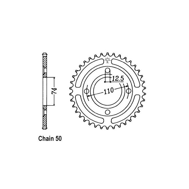 JT Sprockets Rear Sprocket Yamaha XS400 Alloy Wheel 79-80 JT Rear Sprocket for Yamaha Customhoj