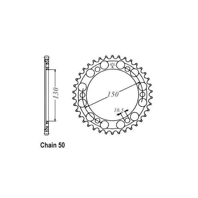 JT Sprockets Rear Sprocket Yamaha YZF750R (530) 93-97 JT Rear Sprocket for Yamaha Customhoj