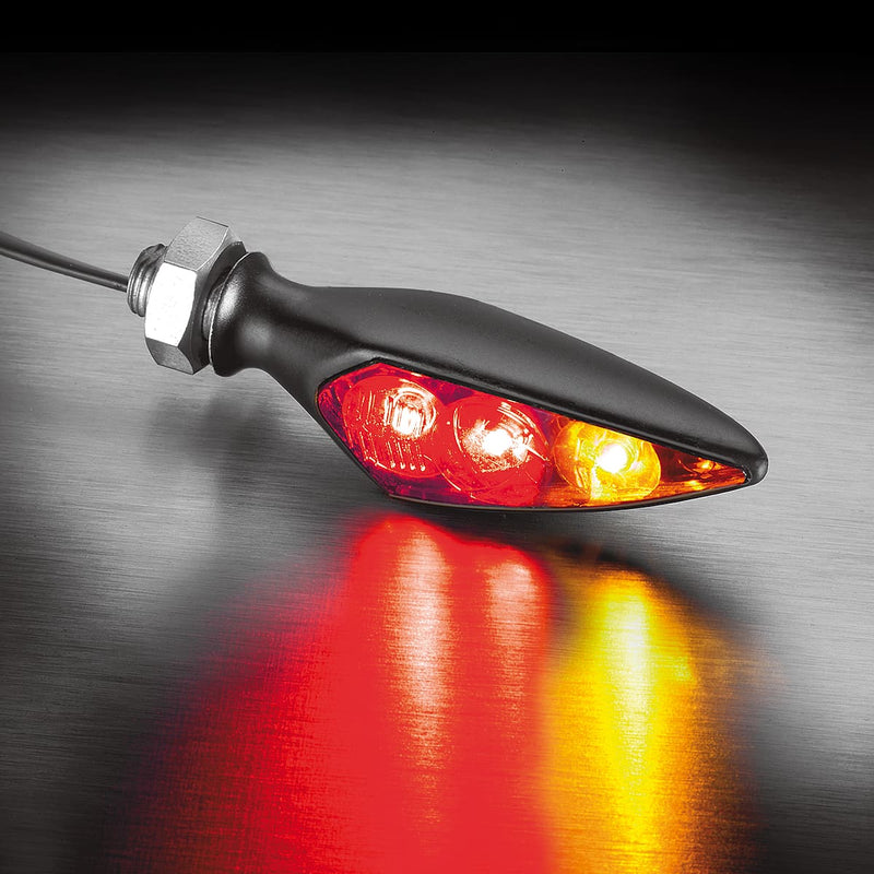 Kellermann Rhombus S DF Dark 3 in 1 Mini LED Motorcycle Taillight / Turn Signal