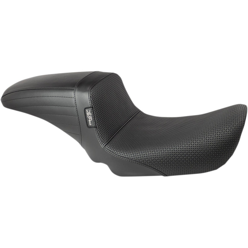 Le Pera KickFlip Seat for Harley 04-05 Dyna (excl. Wide Glide) / Basketweave Black  - Customhoj