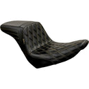Le Pera KickFlip Seat for Harley 18-25 Softail Sport Glide & Low Rider / S / ST / Diamond Black / Chestnut  - Customhoj