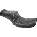 Le Pera Tailwhip 2-Up Seat for Harley 04-05 Dyna (excl. Wide Glide) / Double Diamond Black  - Customhoj
