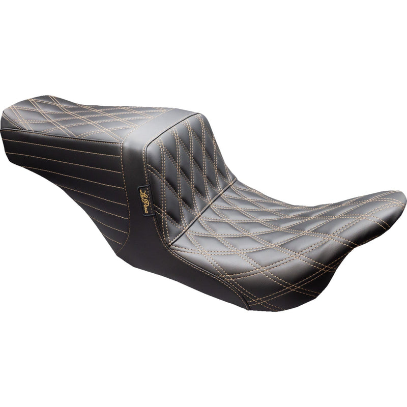 Le Pera Tailwhip Up Front 2-Up Seat for Harley 08-25 Touring (excl. 23-25 CVO; 24-25 Road Glide / Street Glide) / Double Diamond Black / Chestnut  - Customhoj