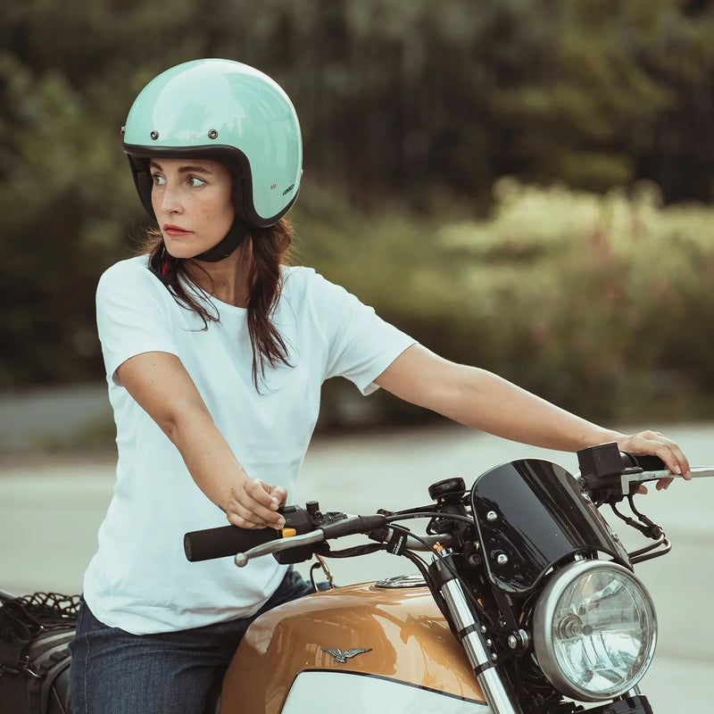 DMD Casco da moto aperto classico retrò