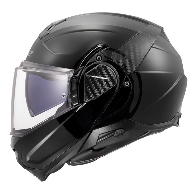 LS2 Advant II Flip-up Motorcycle Helmet Gloss Black / XS (53-54cm)  - Customhoj