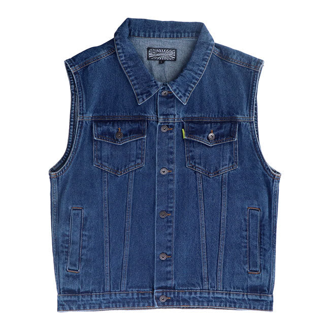 MCS Vest Dark Blue / M MCS Denim Motorcycle Vest Customhoj