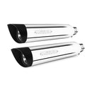 Miller California II Euro 3 Slip-On Mufflers for Victory 10-16 Cruiser / Polished / Slash Cut Matte Black  - Customhoj