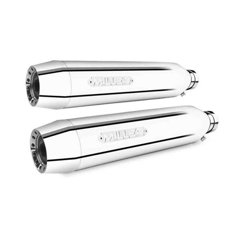 Miller California II Euro 3 Slip-On Mufflers for Victory 10-16 Cruiser / Polished / Tapered Polished  - Customhoj