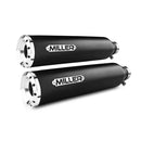 Miller Dakota Euro 3 Slip-On Mufflers for Harley 15-16 Dyna Low Rider S / Matte Black / Straight Polished  - Customhoj
