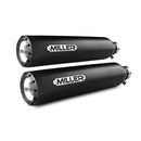 Miller Malibu Euro 3 Slip-On Mufflers for Honda 09-12 VT 1300 CX / Matte Black / Straight Matte Black  - Customhoj