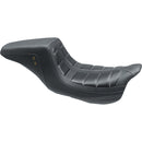 Mustang Squareback 2-Up Seat for Harley 08-25 Touring (excl. 23-25 CVO; 24-25 Road Glide / Street Glide) / Black / Gray / Tuck n Roll  - Customhoj